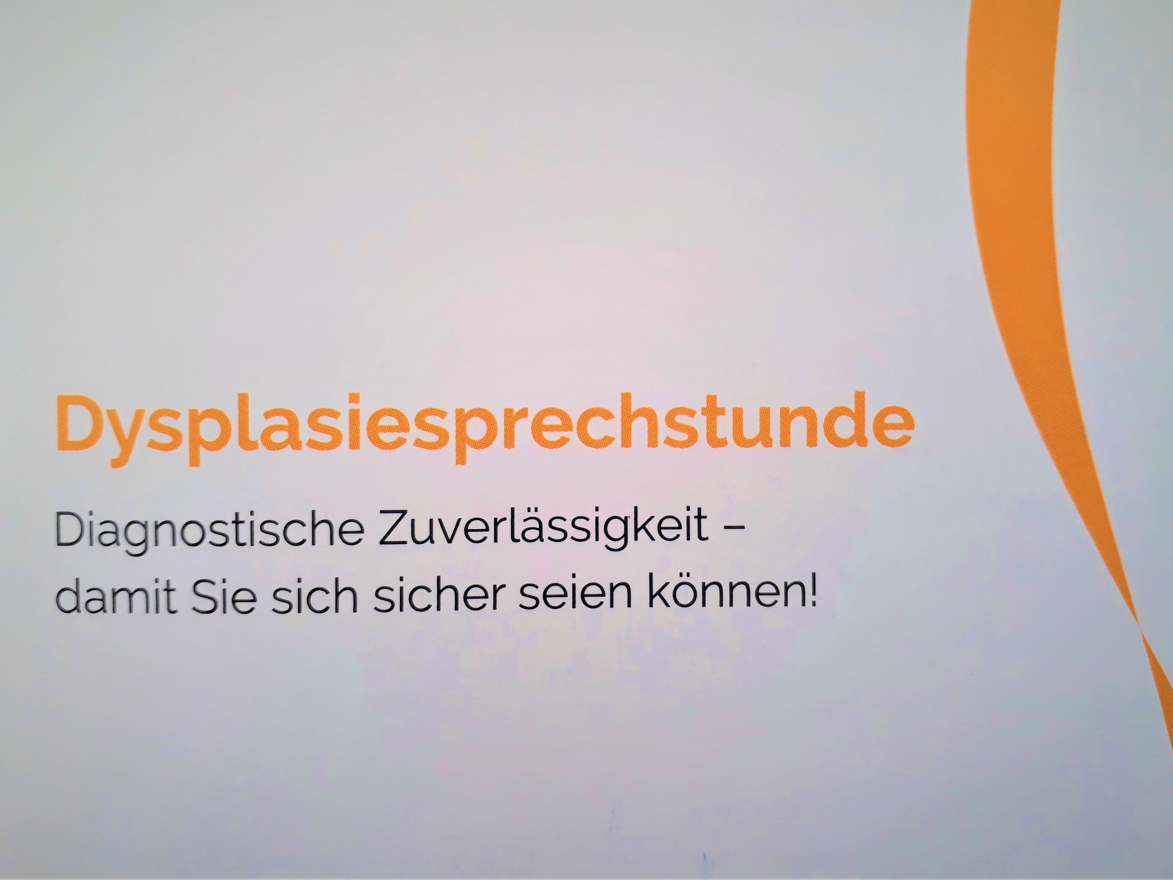 Dysplasiesprechstunde der Praxisklinik Rhein-Waal - </p> Zertifizierung durch die Kassenärztliche Vereinigung Nordrhein -